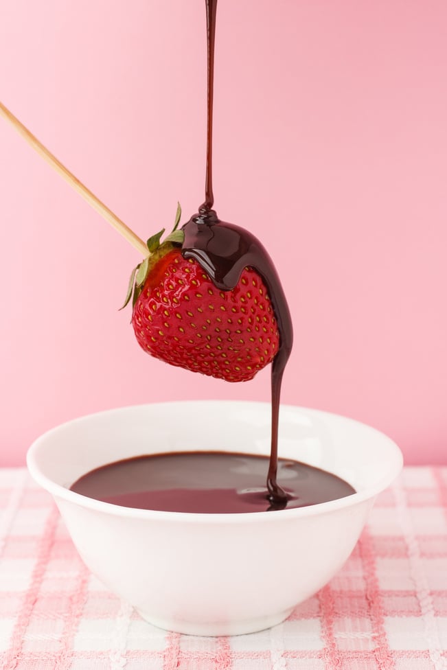 strawberries with chocolate topping