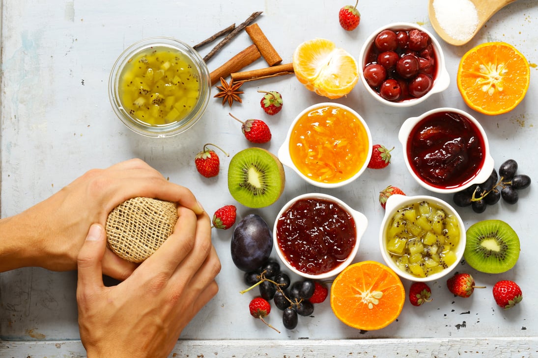 Assorted Berries and Fruit Jams 